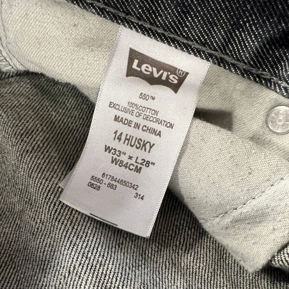Levi's Boy Baggy 550 Jeans Husky 14 Wide Leg Skater Baggy Dark Relaxed Fit Denim